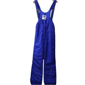 Topher Vintage 80s Blue Ski Snow Pants Overalls Small - Nylon Bibs